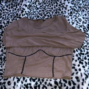 Corset Stitched cropped long sleeved shirt (worn)